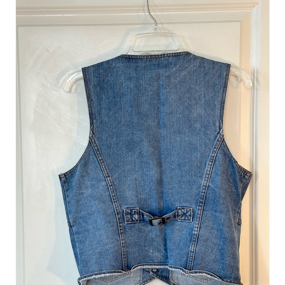 Vintage Jean Time Denim Jean Button Up Y2K Vest, size Medium - Picture 3 of 7